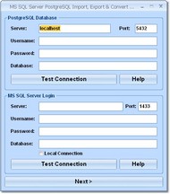 MS SQL Server PostgreSQL Import, Export & Convert screenshot